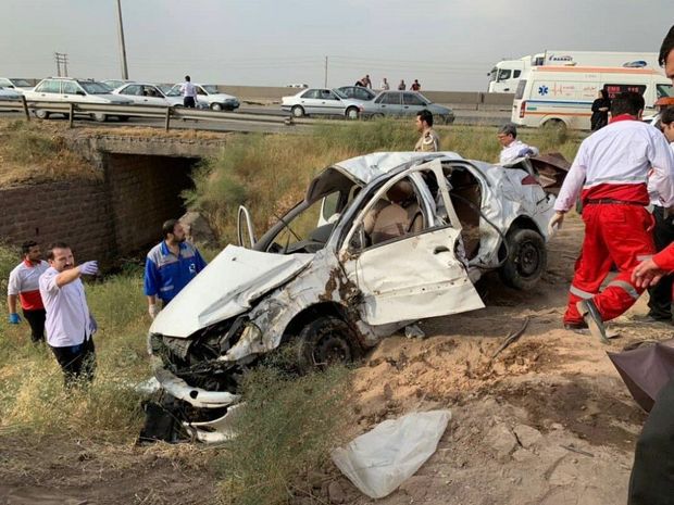 واژگونی خودرو در قزوین سه کشته بر جا گذاشت