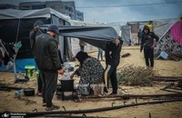  حمله طوفان و هوای سرد به آوارگان فلسطینی در رفح (3)