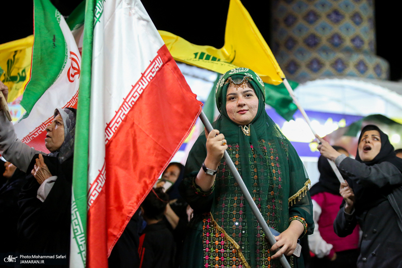 اجتماع عشایر فسا در حمایت از رزمندگان جبهه ی مقابله با دشمن آمریکایی - صهیونی