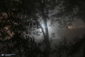 مه شبانگاهی در آسمان تهران