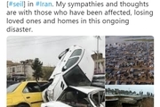 از دیدن تصاویر سیل در ایران شوکه شده ام