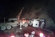 تصادف مرگبار تریلی حمل مواد شیمیایی با یک کامیون حمل سمند در سنندج