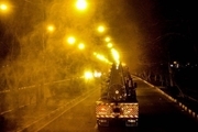 فعالیت مستمر شبانه روزی آتش نشانی تهران برای ‎ضد عفونی شهر + تصاویر