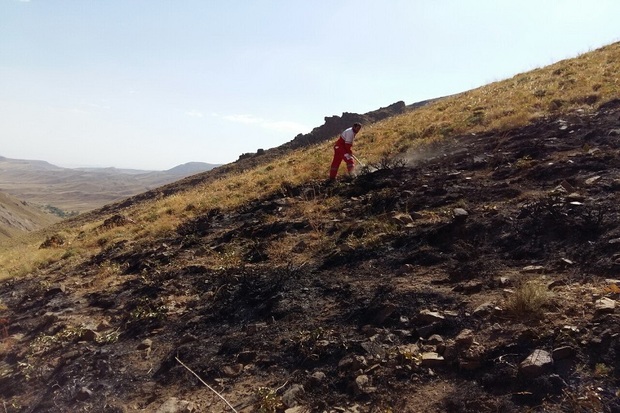 30 هکتار از مراتع تکاب در آتش سوخت