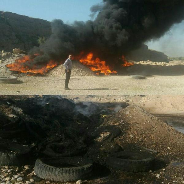 آتش سوزی دهها حلقه لاستیک خودرو در دزفول مهار شد