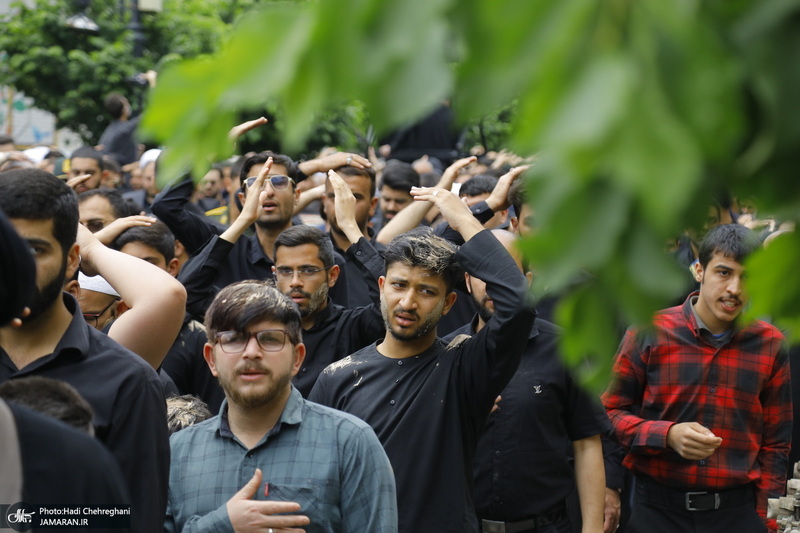 دسته عزاداری روز شهادت امام جعفر صادق (ع) با حضور آیت الله العظمی وحید خراسانی