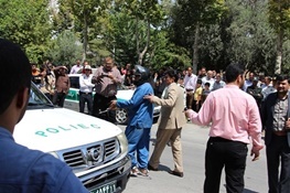 عامل شهادت مامور اصفهان به صحنه جرم بازگشت تصاویربازسازی صحنه سرقت از بانک