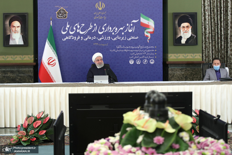 بهره برداری از طرح های ملی و زیربنایی استان فارس توسط حسن روحانی