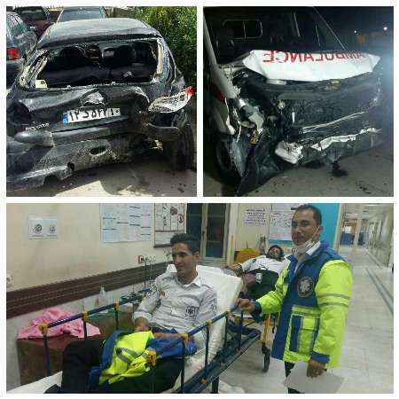 2 مامور اورژانس اصفهان در تصادف رانندگی مصدوم شدند