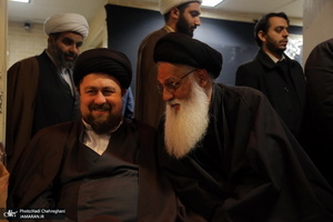 حضور سید حسن خمینی در مدرسه علمیه آیت الله العظمی خوانساری(ره)