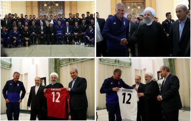 پیراهن شماره 12 تیم ملی فوتبال توسط کیروش به روحانی رسید ! + عکس
