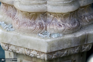 خسارات برجاى مانده از جنگ رمضان در كاخ سعد آباد