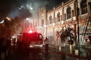 آتش‌ سوزی در میدان حسن‌آباد تهران/ آتش اطفا شد + فیلم و عکس