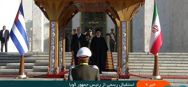 استقبال رسمی رئیسی از رئیس جمهور کوبا در تهران