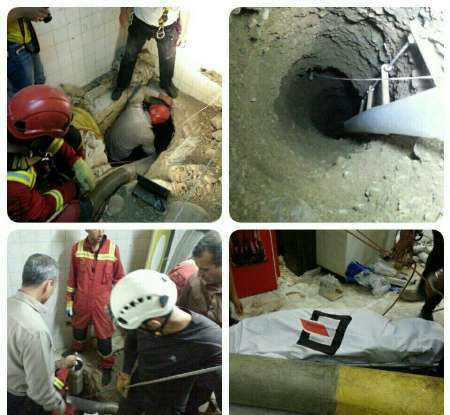 ریزش چاه یک ساختمان در خیابان ولی عصر تهران 4 نفر را به کام مرگ کشاند