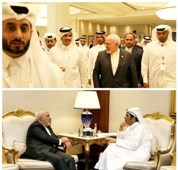 ظریف با همتای قطری خود دیدار کرد