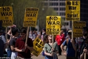 تظاهرات در مقابل کاخ سفید در اعتراض به حمله به سوریه+ تصاویر