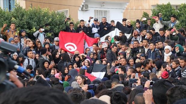 عکس/ تظاهرات تونسی ها در اعتراض به تصمیم ترامپ