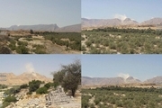 بلند شدن دودسفید از کوه نمک جاشک بوشهر
