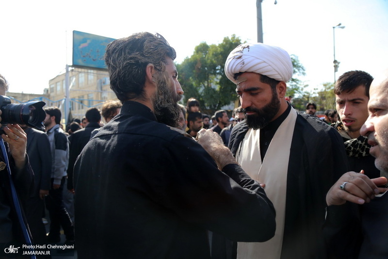 دسته عزاداری شهادت امام عسکری(ع) با حضور آیت العظمی وحید خراسانی