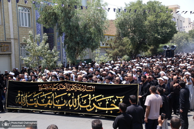 دسته عزای شهادت امام صادق(ع) با حضور آیت الله العظمی وحید خراسانی