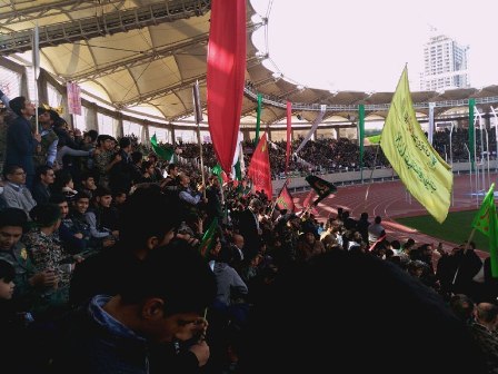 جشن پیروزی مقاومت در ورزشگاه امام رضا(ع) مشهد