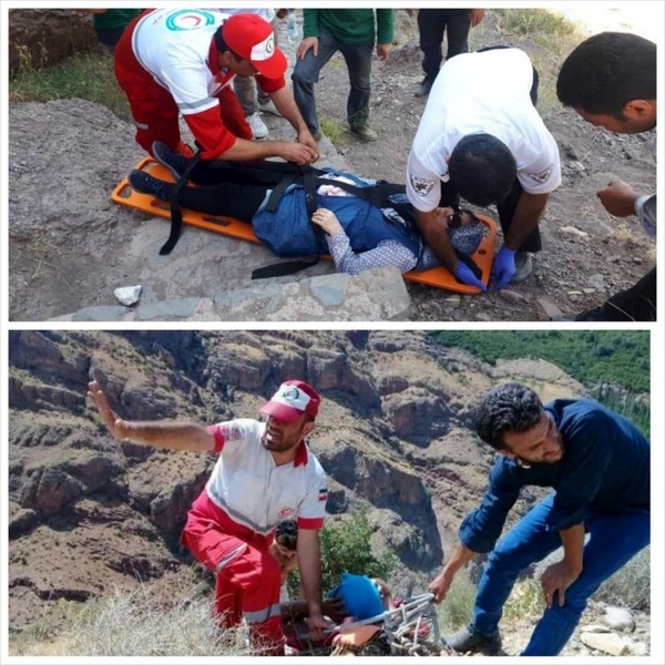 نجات یک کوهنورد سقوط کرده در الموت غربی