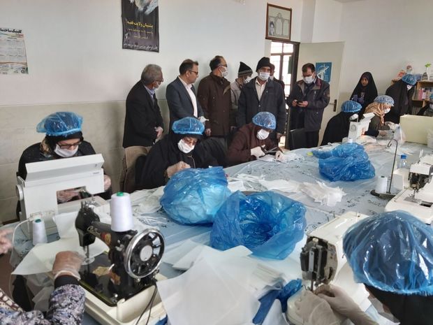 کارگاه تولید ماسک در یک روستای نایین راه‌اندازی شد