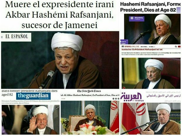 بازتاب خبر درگذشت آیت‌الله رفسنجانی در رسانه‌های خارجی