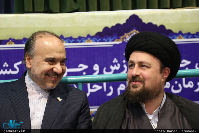 دیدار وزیر ورزش و جوانان و جمعی از ورزشکاران با سید حسن خمینی 