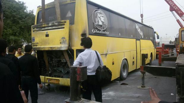 آتش سوزی اتوبوس گنبد به تهران تلفاتی نداشت