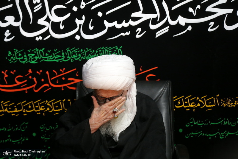 دسته عزاداری شهادت امام عسکری(ع) با حضور آیت العظمی وحید خراسانی