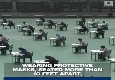 رعایت فاصله اجتماعی در آزمون کارگزاری بیمه در کره جنوبی