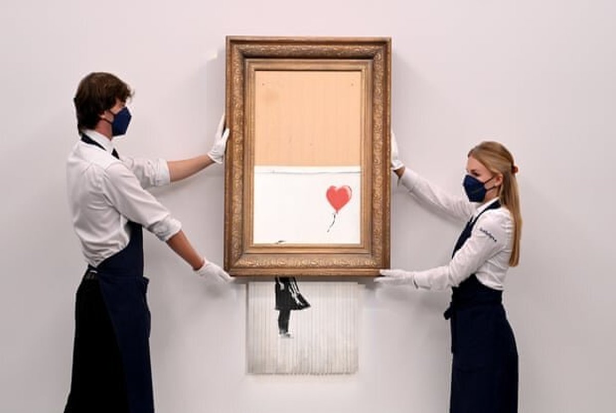 فروش 18.5 میلیون پوندی ‏تابلو نقاشی «دخترک و بادکنک بنکسی»‌