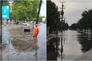 باران باعث آبگرفتگی خیابان های دزفول شد + عکس و فیلم