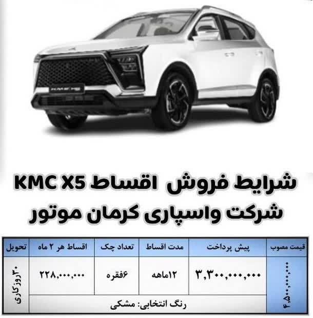 فروش اقساطی محصولات کرمان موتور 