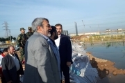 بازدید وزیر کشور و استاندار خوزستان از وضعیت کانال سلمان در پلیس راه قدیم اندیمشک و زردشت