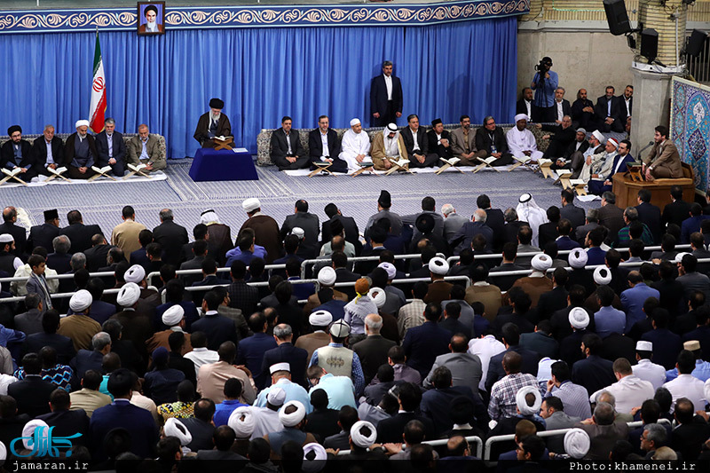 دیدار شرکت‌کنندگان درمسابقات بین‌المللی قرآن با رهبر معظم انقلاب