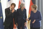 خنده سران فرانسه، بریتانیا و آلمان در نشست اتحادیه اروپا