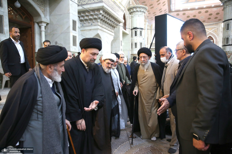 مراسم بیست‌و‌نهمین سالگرد ارتحال حاج سید احمد خمینی و بزرگداشت آیت‌الله بجنوردی در حرم امام
