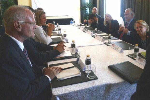 استقبال موگرینی از اجرای تعهدات برجامی در دیدار وزیران خارجه آمریکا، روسیه و چین