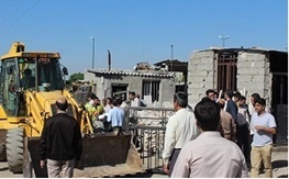 عملیات تخریب و رفع تصرف اراضی شهرداری در منطقه باغستان انجام شد