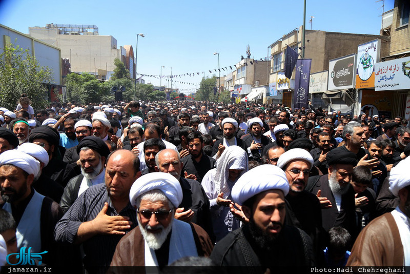 دسته عزاداری امام جعفرصادق(ع) با حضور حضرت آیت الله وحید خراسانی