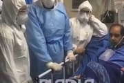 فیلمی از بهبود پیدا کردن یکی از مبتلایان به ویروس کرونا در بیمارستان مسیح دانشوری