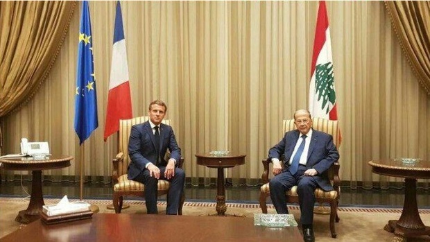 دیدار رییس جمهور فرانسه با رهبران سیاسی لبنان