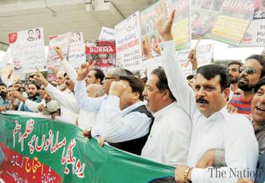 تظاهرات سراسری در پاکستان در همبستگی با مسلمانان میانمار+ تصاویر

