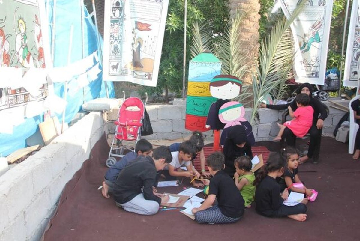 غرفه های ویژه کودکان ایرانی و عراقی در مسیر منتهی به کربلا
