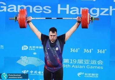 بازی های آسیایی 2022| دشت تنها مدال وزنه برداری ایران توسط داوودی+ اهدای مدال