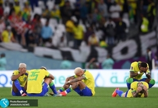 گزارش تصویری| اندوه طلایی پوشان برزیل با حذف شوکه کننده از جام جهانی 