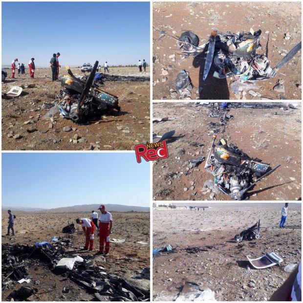 سقوط هواپیما در گرمسار با دو کشته + تصاویر
